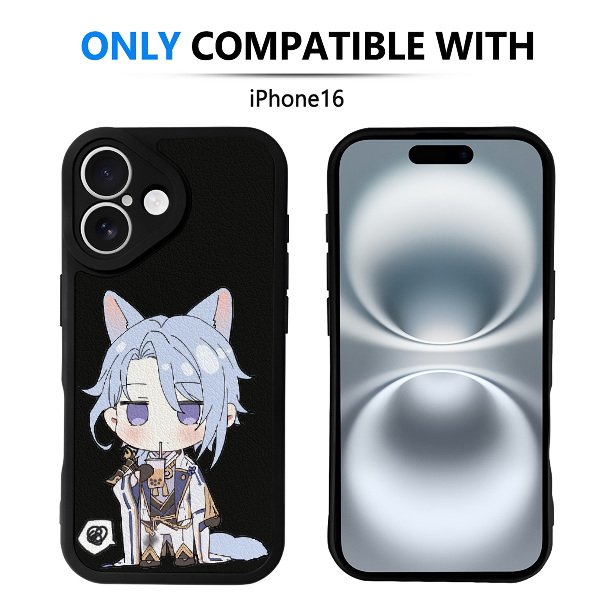 げんし神 神里綾人 かみさとあやと genshin Kamisato Ayato 【iPhone 16シリーズ対応】シリコンスマホケース（レザー調） 材質：シリコン